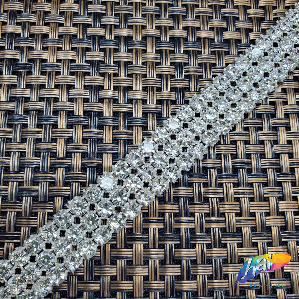 Hicarer 3 Rows Crystal Rhinestone Chain Rhinestone Strips Chain Trim for  Sewing Craft, DIY, Wedding, Jewelry, Decoration (White