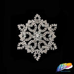 Silver Crystal Snowflake Rhinestone Applique on Metal Setting, XH-056