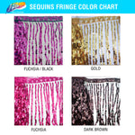 Color Sequins Fringe (6" 12" 16"), SEQ-001