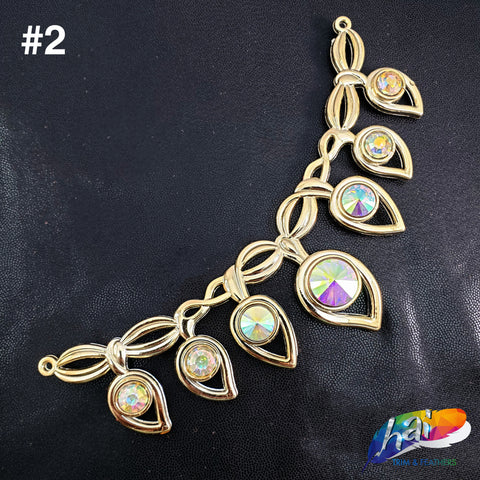 Gold AB Plastic Resin Applique, NAS-011