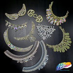 Gold AB Plastic Resin Applique Necklace, NAS-017