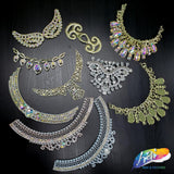 Gold AB Plastic Resin Applique Necklace, NAS-017