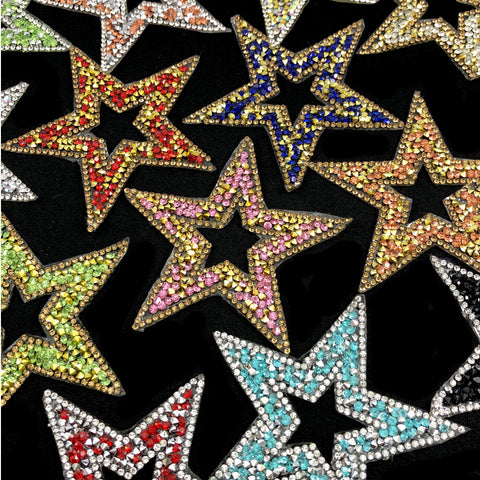 Star Rhinestone Iron On Applique, IRA-060