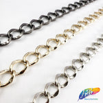 3/8" Curved Rounded Diamond Cable Chain, CH-110