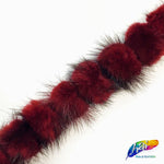 1” Mink Fur Ball Trim on Felt, FT-02