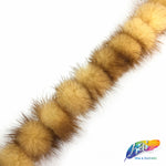 1” Mink Fur Ball Trim on Felt, FT-02