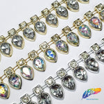 7/8” Teardrop Rhinestone Plastic Stud Trim, PST-070