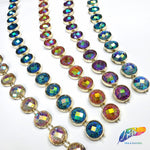 1/2” Color AB Glitterback Stone Plastic Stud Trim, PST-085