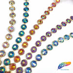 1/2” Color AB Glitterback Stone Plastic Stud Trim, PST-085