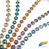 1/2” Color AB Glitterback Stone Plastic Stud Trim, PST-085