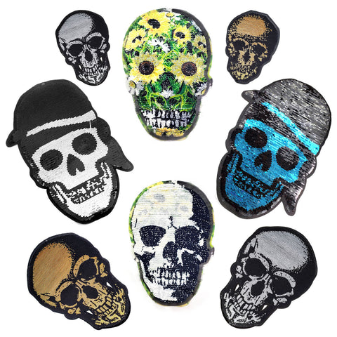 Skull Reversible Sequin Patches (6 Piece(s))