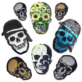 Gold Metallic Skull Sequins Applique, EMBA-016