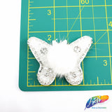 Butterfly Beaded Rhinestone Patch Applique with Fur, BA-123