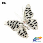 Black/Crystal Buttefly Beaded Rhinestone Patch Applique, BA-071