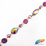 3/8" Chained Color AB Stone Trim, ACR-056