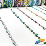 3/8" Chained Color AB Stone Trim, ACR-056