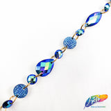3/8" Chained Color AB Stone Trim, ACR-056