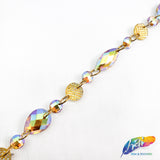 3/8" Chained Color AB Stone Trim, ACR-056