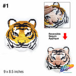 Reversible Metallic Sequins Tiger Applique, EMBA-009