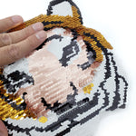 Reversible Metallic Sequins Tiger Applique, EMBA-009