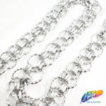 1 1/8" Silver Metallic Overlapping Cable Chain, CH-121
