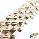 1" Gold Metal Striped Checkered Chain, CH-122