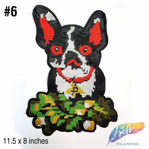 French Bulldog Embroidered Applique, EMBA-006