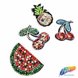 Cherry Beaded Rhinestone Fruit Patch Applique, BA-085