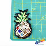 Pineapple Beaded Rhinestone Fruit Patch Applique, BA-086