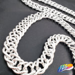 3/4" Double Layered Silver Diamond Curb Chain, CH-123