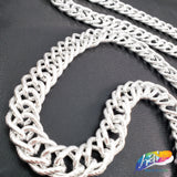 3/4" Double Layered Silver Diamond Curb Chain, CH-123