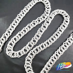 3/4" Double Layered Silver Diamond Curb Chain, CH-123