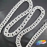 3/4" Double Layered Silver Diamond Curb Chain, CH-123
