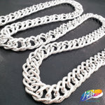 3/4" Double Layered Silver Diamond Curb Chain, CH-123
