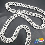3/4" Double Layered Silver Diamond Curb Chain, CH-123
