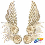Embroidered Flower Applique with Glitter (Sold by Pair) LAP-44