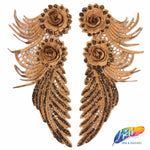 Embroidered Flower Applique with Glitter (Sold by Pair) LAP-44