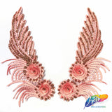 Embroidered Flower Applique with Glitter (Sold by Pair) LAP-44