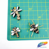 Gold/Yellow/Crystal Insect Beaded Rhinestone Appliques, BA-097