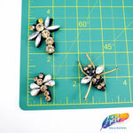 Gold/Crystal AB Insect Beaded Rhinestone Applique, BA-095