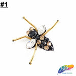 Black/Gold/Crystal Insect Beaded Rhinestone Applique, BA-093