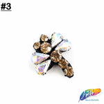 Gold/Crystal AB Insect Beaded Rhinestone Applique, BA-095