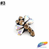 Gold/Crystal AB Insect Beaded Rhinestone Applique, BA-095