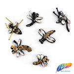 Black/Gold/Crystal Insect Beaded Rhinestone Applique, BA-098