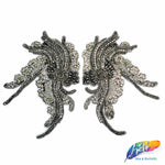 Gel-Back Rhinestone Appliques, Colored Iron-on Crystal Rhinestone Patches by the Pair, IRA-019