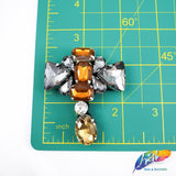 Cross Rhinestone Applique on Felt Backing, BA-081
