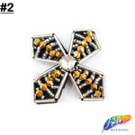 Gold/Silver Propeller Beaded Rhinestone Applique on Felt, BA-080