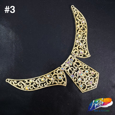 Gold AB Plastic Resin Applique, NAS-012