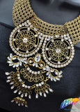 Vintage Gold Tribal Collar Necklace, NEK-039