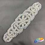 Geometric Beaded Rhinestone Motif Applique, RA-073